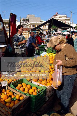 Market day, Agios Nikolas, Crete, Greek Islands, Greece, Europe