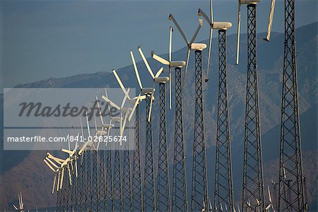 Windmills generating electricity near Palm Springs, California, United States of America, North America