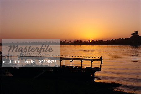 Sunset on the Nile, Luxor, Egypt, North Africa, Africa