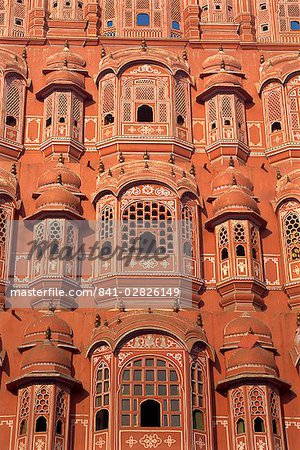 Hawa Mahal (Palais des vents), d'où dames en purdah pourraient se pencher à l'extérieur, état de Jaipur, Rajasthan, Inde, Asie
