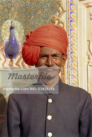 City Palace guard, Jaipur, Rajasthan, India