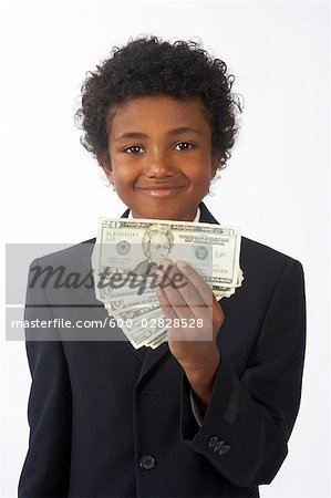 Boy Holding Money