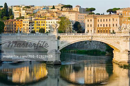 Ponte Vittorio Emanuele Over the Tiber River, Rome, Italy