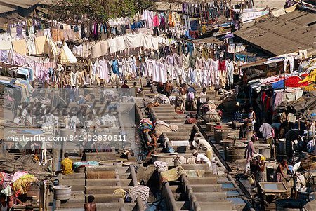 Dhobi or laundry ghats, Mumbai (Bombay), India, Asia
