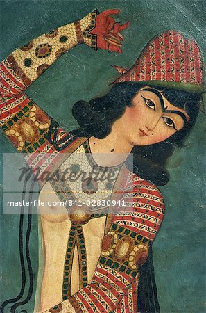 Qajar, peinture, Musée de Chiraz, Chiraz, Iran, Moyen-Orient