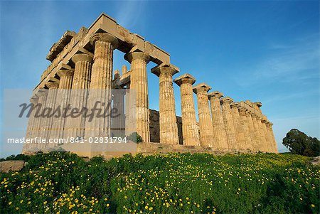 Temple d'Héra, datant du Ve siècle av. J.-C., Selinunte, Sicile, Italie, Europe