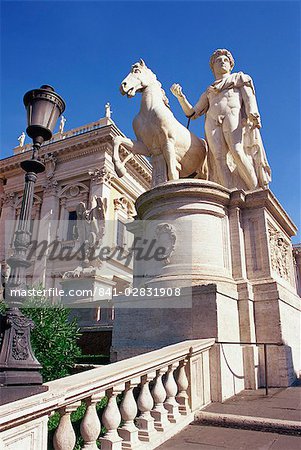 Statues, Capitoline Hill, Rome, Lazio, Italy, Europe