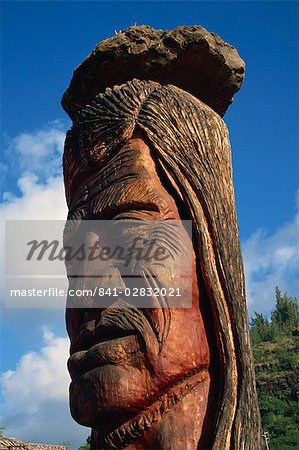 Carving honours living and ancient native Hawaiians, Pohaku Loa, Maui, Hawaiian Islands, United States of America, Pacific, North America