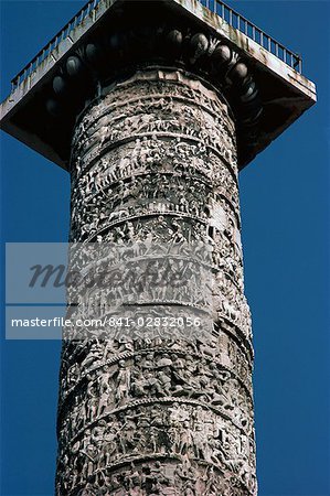 Column of Marcus Aurelius erected between 173 and 176 AD, Rome, Lazio, Italy, Europe