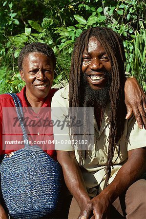 Rastafari et ami, Charlotte Amalie, St. Thomas, US Virgin Islands, West Indies, Caraïbes, Amérique centrale