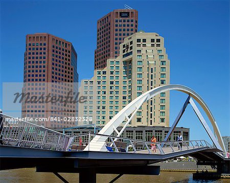 Footbridge and office blocks in the South Bank area of Melbourne, Victoria, Australia, Pacific