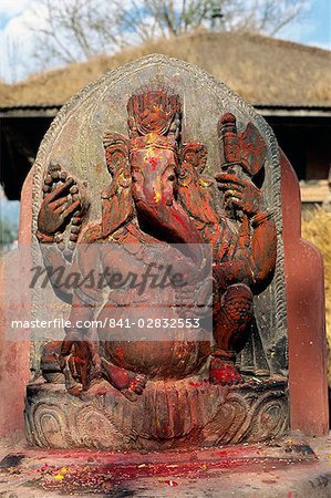 Ganesh temple, Gokama Temple de Mahadev, 10 kilomètres au nord-est de Katmandou, Népal, Asie