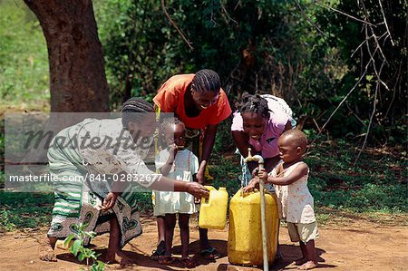 Community water project tap, Taveta District, Kenya, East Africa, Africa