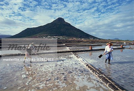 Salt pans, Mauritius, Indian Ocean, Africa