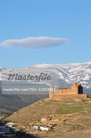 Castillo de La Calahorra, Sierra Nevada in the Background, La Calahorra, Andalucia, Spain