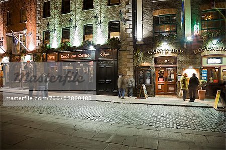 Kneipen bei Nacht, Temple Bar, Dublin, Irland