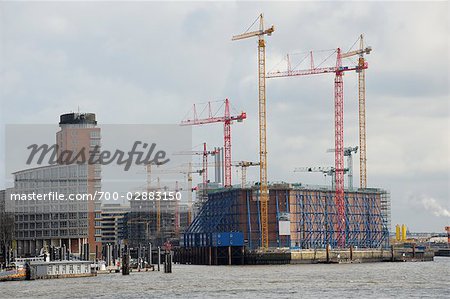 Baustelle der Philharmonie im Hamburger Hafen, Hamburg, Deutschland