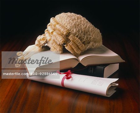 Law Books, Document and Wig