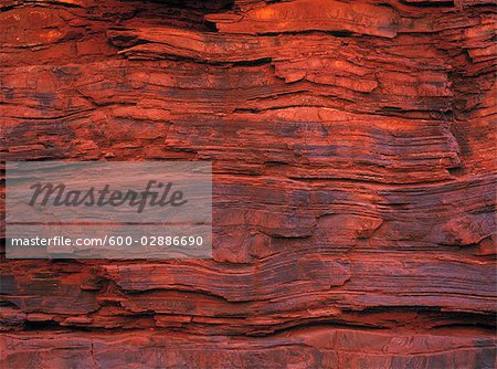 Rockface Showing Layers, Karijini National Park, Australia