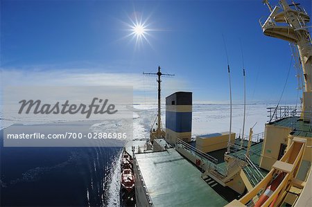 Brise-glace navire, la mer de Weddell, péninsule Antarctique, l'Antarctique