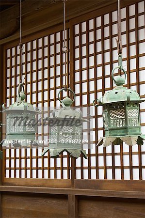 Lanternes, sanctuaire Kasuga Taisha, Nara, préfecture de Nara, Kansai, Honshu, Japon