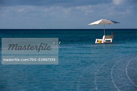 Beach Chair by Infinity Pool, Grand Bahama Island, Bahamas