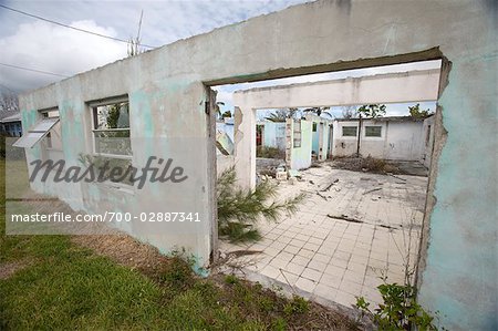 Hurricane Damaged House, Grand Bahama Island, Bahamas