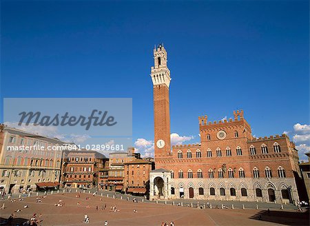 Piazza del Campo and Torre del Mangia, Siena, UNESCO World Heritage Site, Tuscany, Italy, Europe