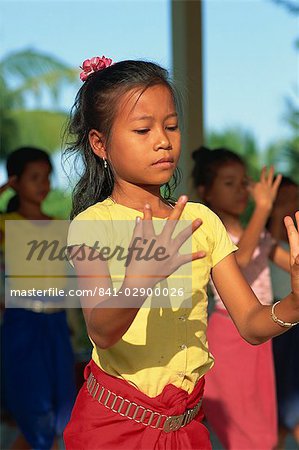 Girl training at Dance School, Phnom Penh, Cambodia, Indochina, Southeast Asia, Asia