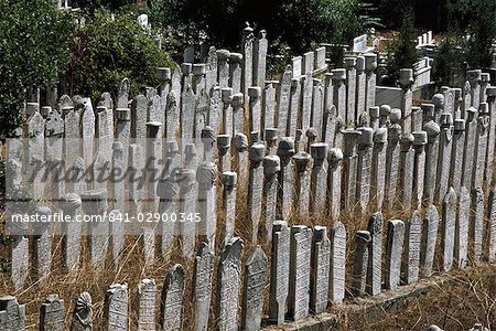 Pierres tombales, cimetière Ottoman, Istanbul, Turquie, Europe