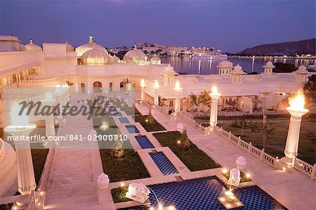 Udai Vilas Oberoi resort hotel, Udaipur Lake, Udaipur, Rajasthan state, India, Asia