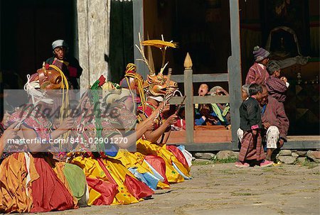 Festivals danseurs, Bumthang, Bhoutan, Asie