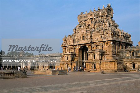 Un temple du Xe siècle du Sri Brihadeswara (Brihadisvara), patrimoine mondial de l'UNESCO, Thanjavur (Tanjore), Tamil Nadu, Inde, Asie