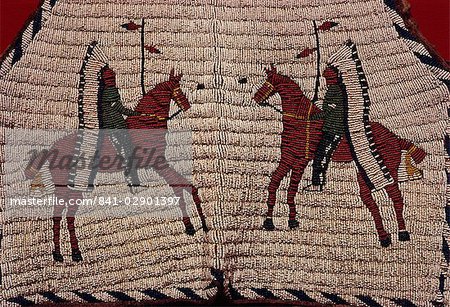 Detail of Native American glass beadwork on buckskin, dating from 1880, Baltimore Museum of Anthropology, Baltimore, Maryland, United States of America, North America