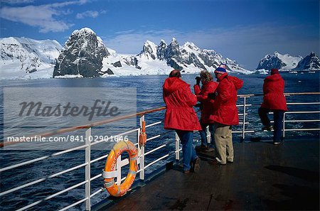 Tourists on ship, Lemaire Channel, Antarctic Peninsula, Polar Regions