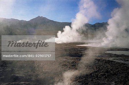 El Tatio Geysers and fumaroles, Andes at 4300m, northern area, Chile, South America