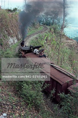 Steam train on the way to Darjeeling, West Bengal state, India, Asia