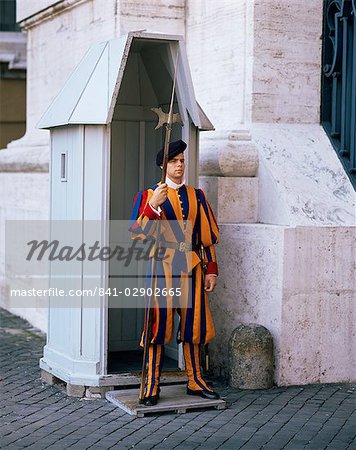 Swiss Guard at the Vatican, Rome, Lazio, Italy, Europe