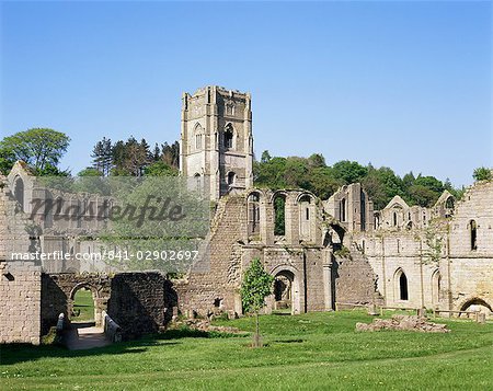 Fontaines abbaye, patrimoine mondial de l'UNESCO, Yorkshire, Angleterre, Royaume-Uni, Europe