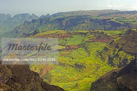 Paysage de montagne spectaculaire des alentours Geech, patrimoine mondial de l'UNESCO, Parc National du Simien, The Ethiopian Highlands, Ethiopie, Afrique