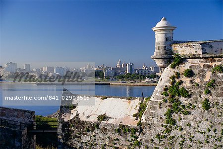 City skyline from El Castillo del Morro, Havana, Cuba, West Indies, Central America