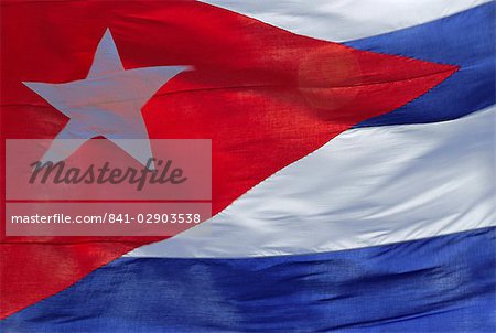 Close-up of the Cuban flag, Havana, Cuba