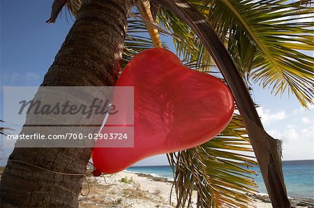 Herz Luftballon, Pink Beach, Bonaire, Niederländische Antillen