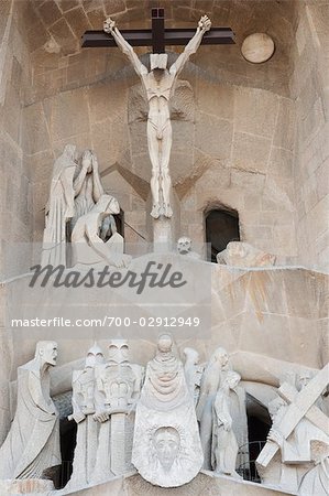 Die Kreuzigung, die Sagrada Familia, Barcelona, Katalonien, Spanien