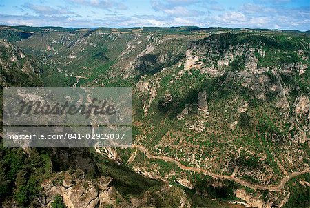 Vue du Roc des Hourtous du Gorges du Tarn, Lozère, Languedoc-Roussillon, France, Europe