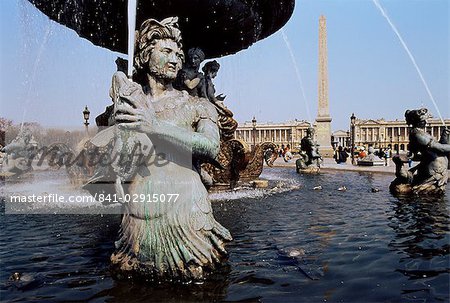 Fountain, Place de la Concorde, Paris, France, Europe