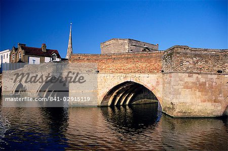 The 15th century bridge over the Great Ouse River at St. Ives, Cambridgeshire, England, United Kingdom, Europe