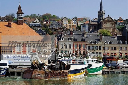 Fischerboote, Trouville, Calvados, Cote Fleurie, Normandie, Frankreich, Europa