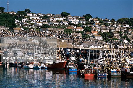 Fishing boats in harbour, Newlyn, Cornwall, England, United Kingdom, Europe