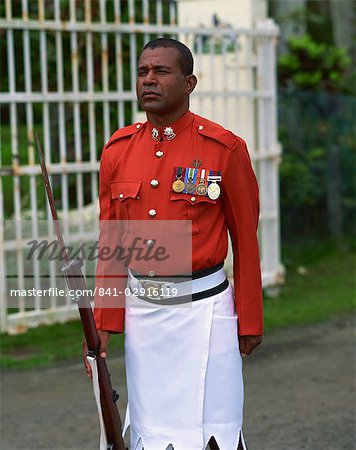 Government House guard, Suva, Viti Levu, Fiji, Pacific Islands, Pacific